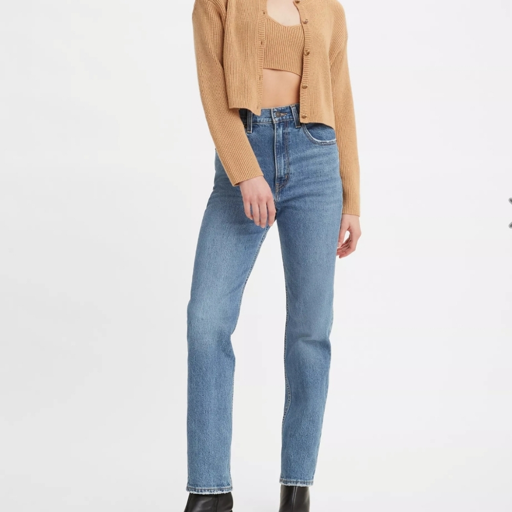 Levi's Premium Denim 70s High Rise Slim Straight Jean Medium Blue Wash